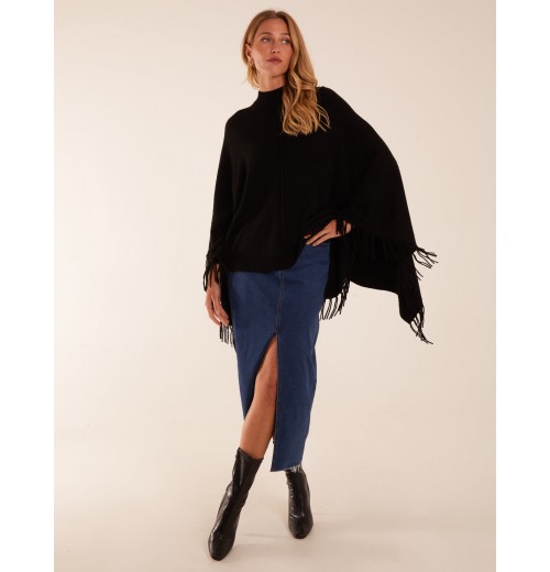 Tassel High Neck Poncho Tassel High Neck Poncho