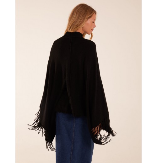 Tassel High Neck Poncho Tassel High Neck Poncho