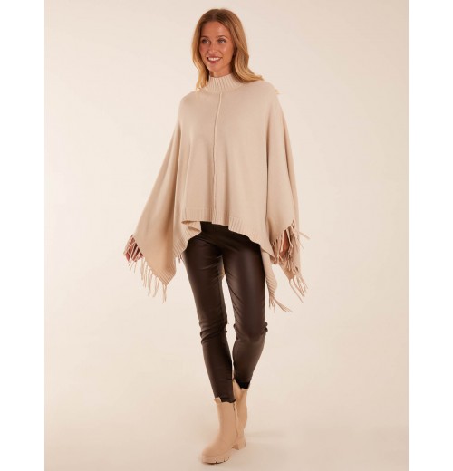 Tassel High Neck Poncho Tassel High Neck Poncho